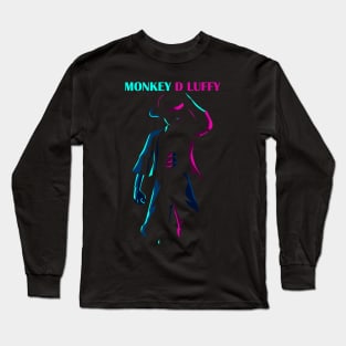Monkey D Luffy lineart style Long Sleeve T-Shirt